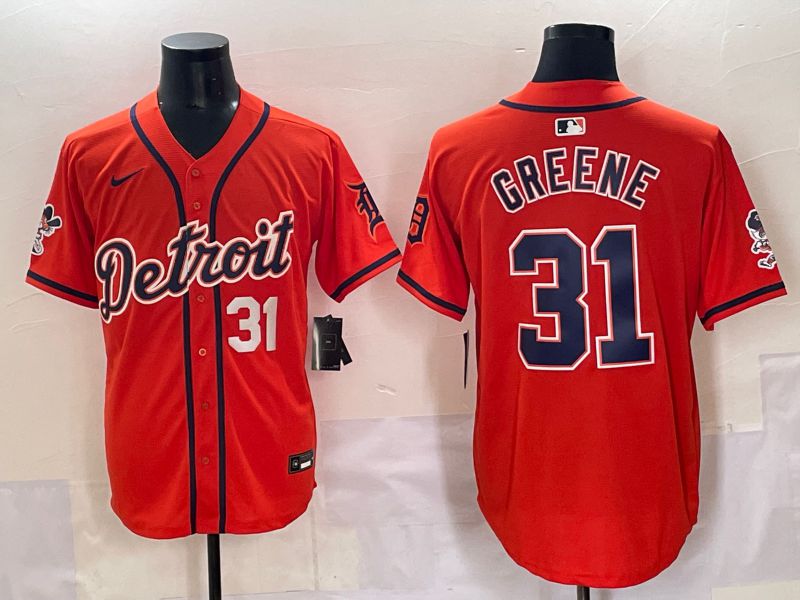 Men 2025 Detroit Tigers #31 Greene Orange Nike MLB Jersey style 7183